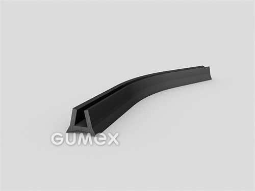 Pryžový profil tvaru "U", 14,5x18,5/7,8mm, 70°ShA, EPDM, -40°C/+100°C, černý